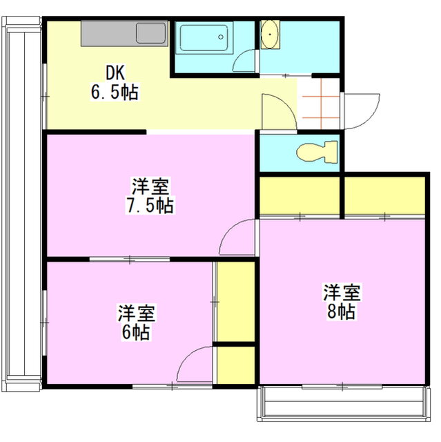 石川ビル 4階 3DK 賃貸物件詳細