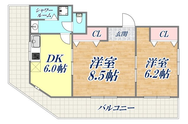 兵庫県神戸市兵庫区西上橘通１ 神戸駅 2DK マンション 賃貸物件詳細