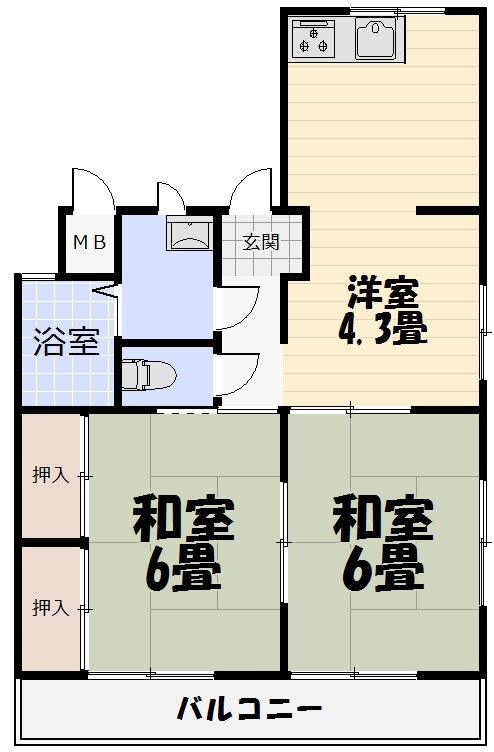 中島コーポ 2階 3K 賃貸物件詳細