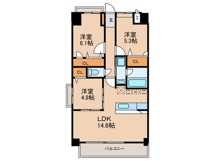 福岡県福岡市早良区昭代１ 西新駅 3LDK マンション 賃貸物件詳細