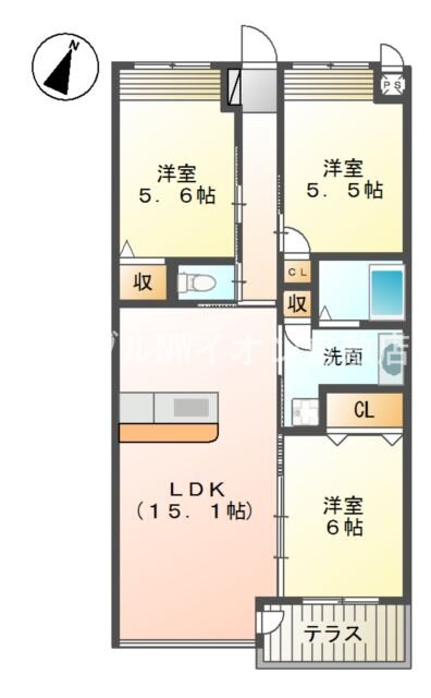 岡山県倉敷市堀南 西富井駅 3LDK マンション 賃貸物件詳細