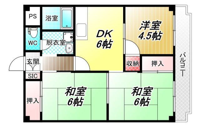 大阪府東大阪市長栄寺 ＪＲ河内永和駅 3DK マンション 賃貸物件詳細