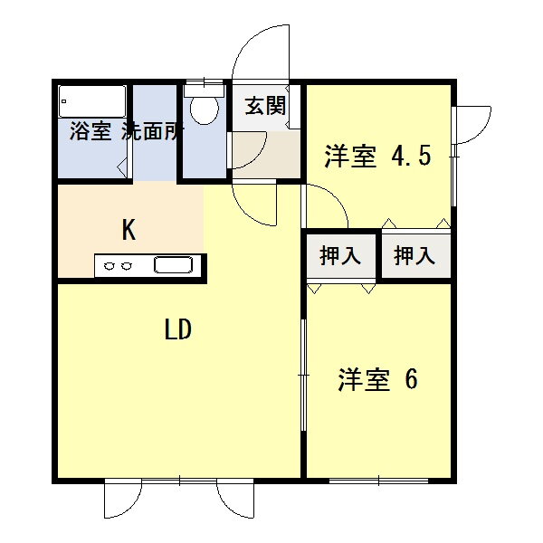 北海道帯広市稲田町基線 帯広駅 2LDK アパート 賃貸物件詳細