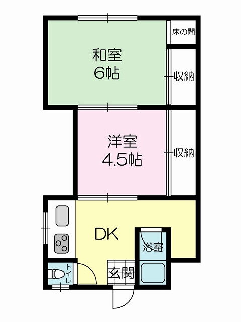 伊伝居ハイツ 1階 2DK 賃貸物件詳細