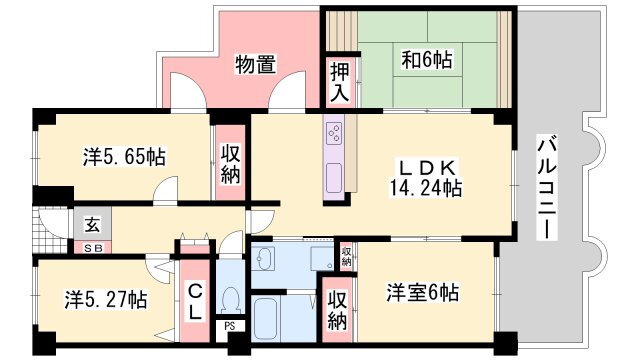 兵庫県姫路市増位新町１ 野里駅 4LDK マンション 賃貸物件詳細