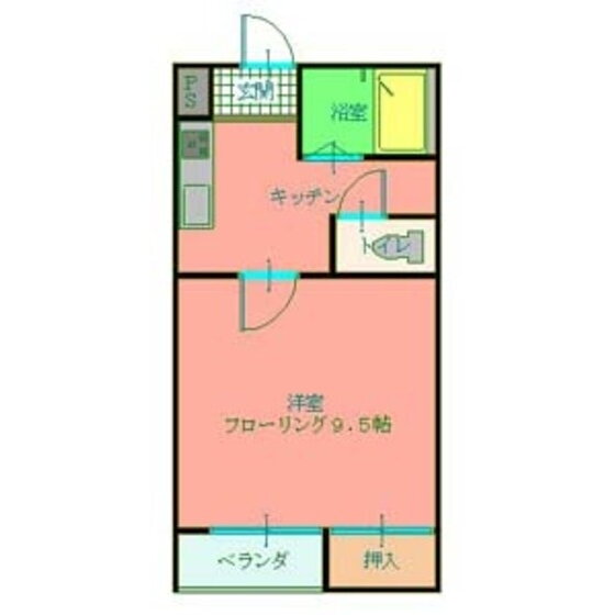 パレス 2階 1DK 賃貸物件詳細