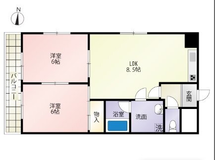 コンフォートＮビル 4階 2LDK 賃貸物件詳細