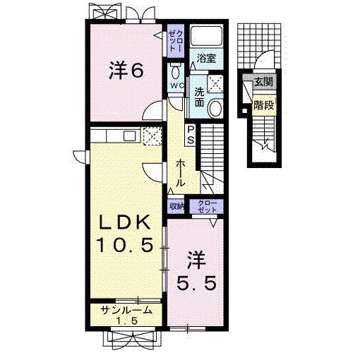 富山県富山市草島 萩浦小学校前駅 2LDK アパート 賃貸物件詳細