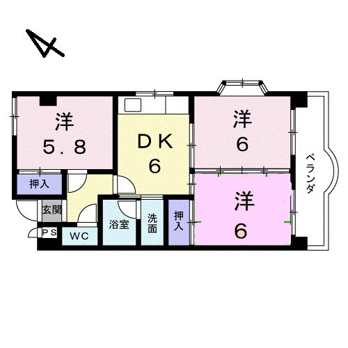 岐阜県岐阜市芋島３ 高田橋駅 3DK マンション 賃貸物件詳細