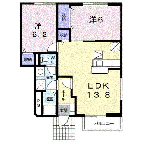 広島県福山市山手町６ 備後本庄駅 2LDK アパート 賃貸物件詳細