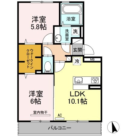 サクラハイムＩＩ 3階 2LDK 賃貸物件詳細