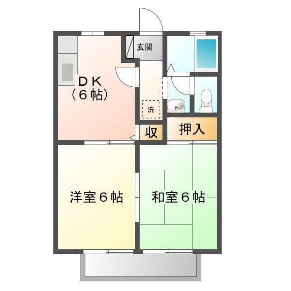 広島県福山市日吉台２ 東福山駅 2DK アパート 賃貸物件詳細