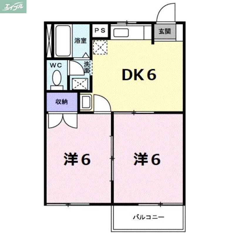 岡山県岡山市北区奥田南町 清輝橋駅 2DK アパート 賃貸物件詳細