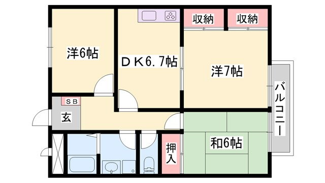 兵庫県姫路市保城 野里駅 3DK アパート 賃貸物件詳細