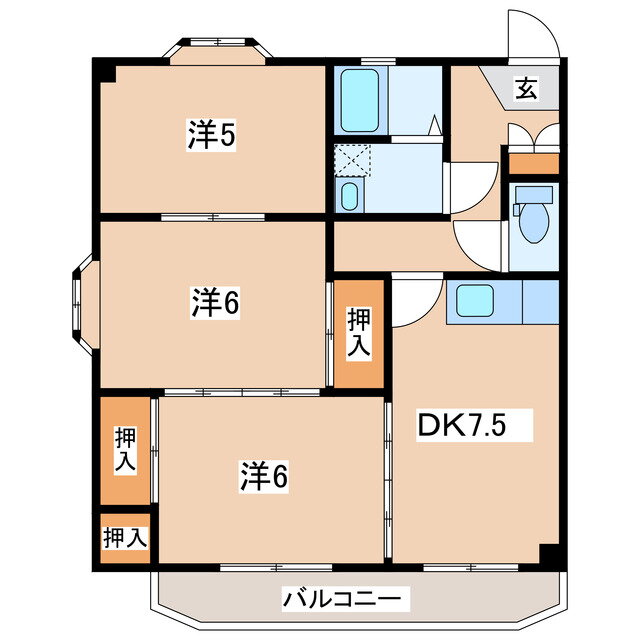 福島県郡山市並木４ 郡山駅 3DK マンション 賃貸物件詳細
