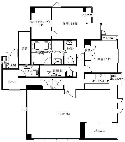 パレス帝塚山 3階 2LDK 賃貸物件詳細