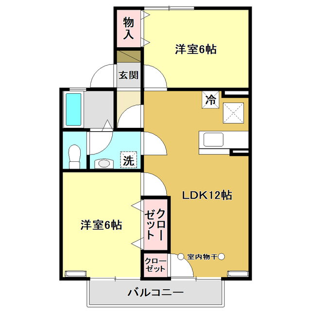 セジュール小松ＩＩ棟 1階 2LDK 賃貸物件詳細