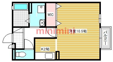 パークサイドヒロツグ　Ａ棟 2階 ワンルーム 賃貸物件詳細