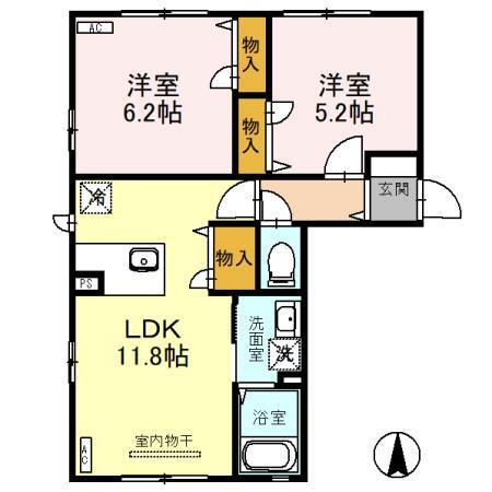 茨城県古河市けやき平２ 古河駅 2LDK アパート 賃貸物件詳細