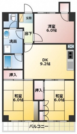 岡山県岡山市北区野田１ 大元駅 3DK マンション 賃貸物件詳細