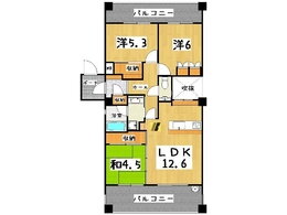 トゥエルヴガーデン・ディア 5階 3LDK 賃貸物件詳細