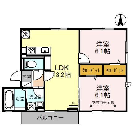 （仮）ＤーＲＯＯＭ里 3階 2LDK 賃貸物件詳細