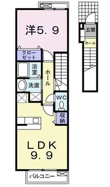 鳥取県米子市新開７ 米子駅 1LDK アパート 賃貸物件詳細