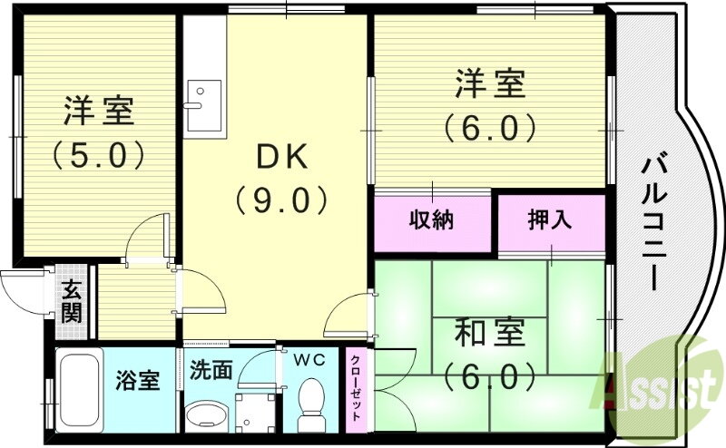 兵庫県神戸市須磨区北落合１ 名谷駅 3LDK マンション 賃貸物件詳細