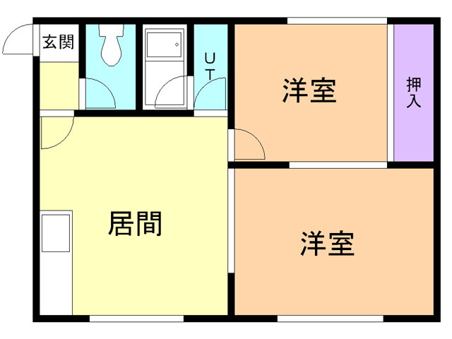 北海道函館市柏木町 2DK アパート 賃貸物件詳細