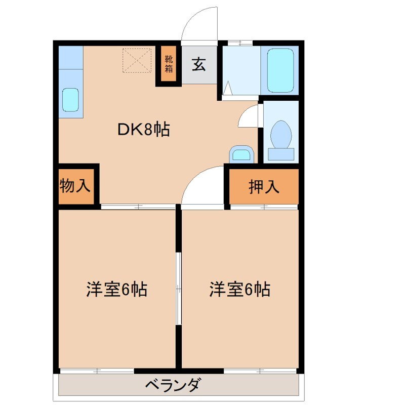 茨城県北相馬郡利根町大字布川 布佐駅 2DK アパート 賃貸物件詳細