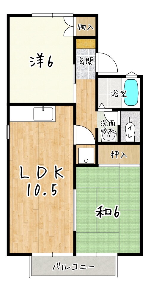 セジュール福田 2階 2LDK 賃貸物件詳細