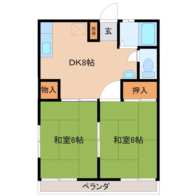 茨城県北相馬郡利根町大字布川 布佐駅 2DK アパート 賃貸物件詳細