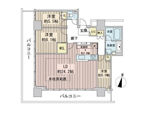 ライオンズタワー札幌 20階 3LDK 賃貸物件詳細