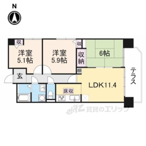 オリエント奈良西の京 1階 3LDK 賃貸物件詳細