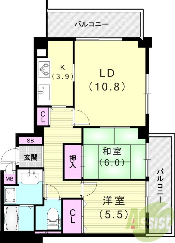 兵庫県芦屋市親王塚町 芦屋駅 2LDK マンション 賃貸物件詳細