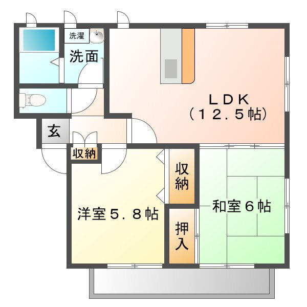 長崎県諫早市栄田町 諫早駅 2LDK アパート 賃貸物件詳細