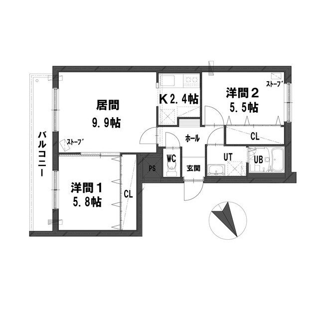 北海道札幌市西区西野三条８ 2LDK マンション 賃貸物件詳細