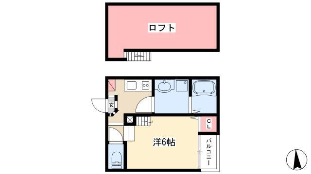 愛知県名古屋市西区城西１ 浅間町駅 1K アパート 賃貸物件詳細