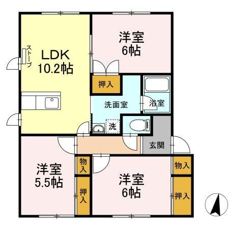 青森県青森市自由ケ丘１ 小柳駅 3LDK アパート 賃貸物件詳細