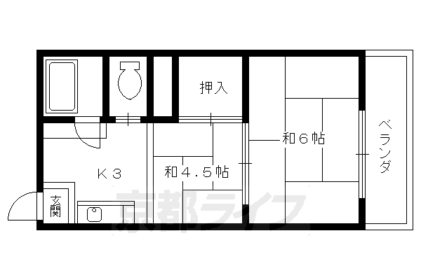 京都府京都市北区小山北上総町 北大路駅 2K マンション 賃貸物件詳細