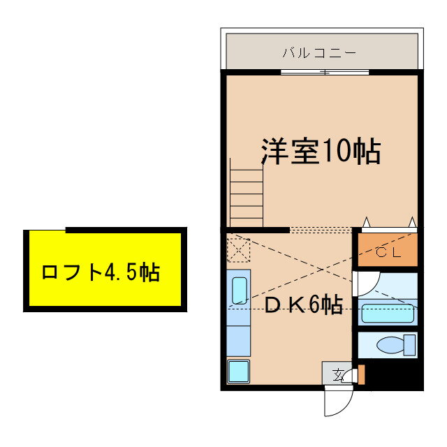 グリーンハイツＫＡＮＯＹＡ　ＩＩ 2階 1DK 賃貸物件詳細