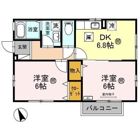 ウィルコート桜木 1階 2DK 賃貸物件詳細