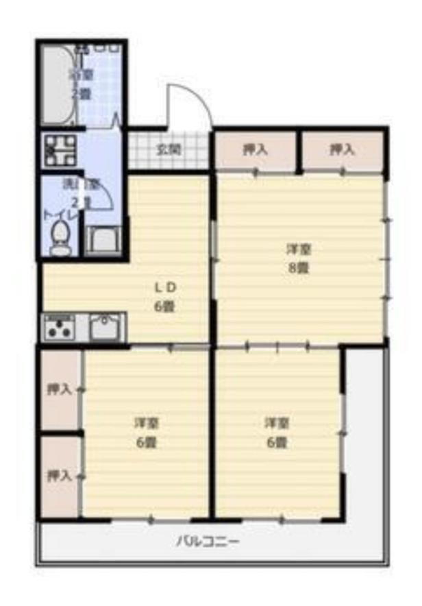 渡辺ビル 2階 3DK 賃貸物件詳細