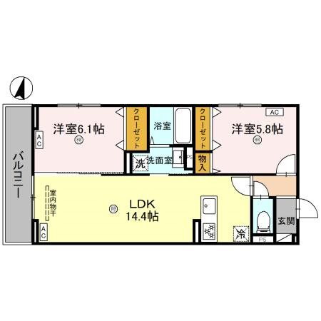 群馬県高崎市江木町 高崎問屋町駅 2LDK アパート 賃貸物件詳細