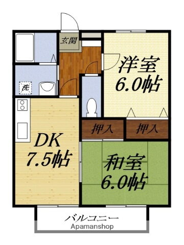 静岡県磐田市壱貫地 2DK アパート 賃貸物件詳細