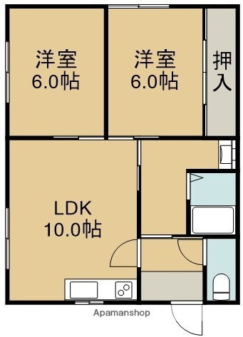 北海道函館市湯川町３ 湯の川駅 2LDK アパート 賃貸物件詳細