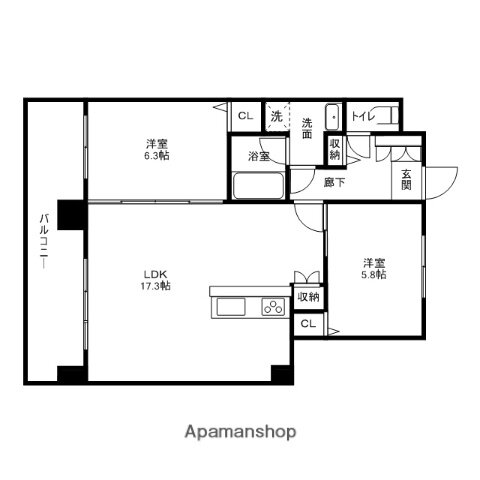 福岡県福岡市博多区博多駅南２ 博多駅 2LDK マンション 賃貸物件詳細