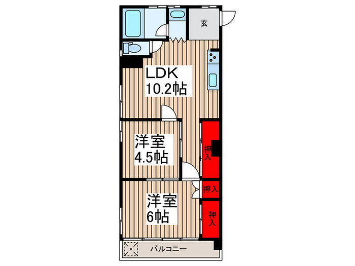 中田ビル 3階 2LDK 賃貸物件詳細