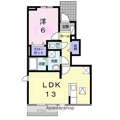 レイジェス　Ｂ 1階 1LDK 賃貸物件詳細