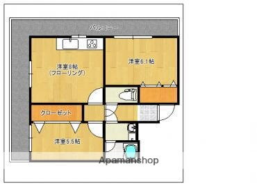 パルム若宮 2階 2LDK 賃貸物件詳細
